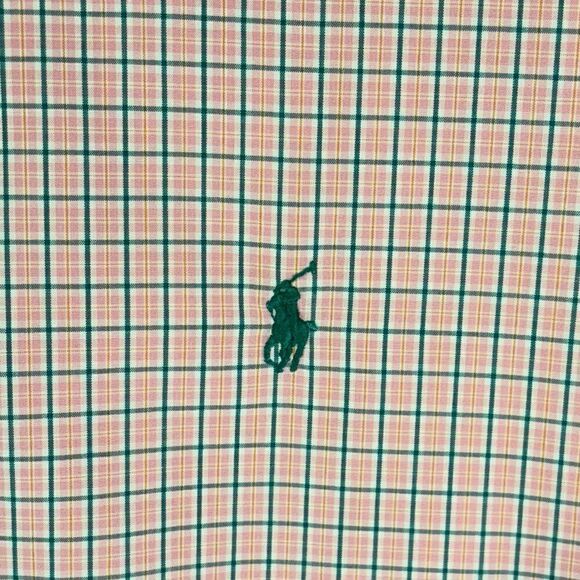 Polo by Ralph Lauren 100% Cotton Pink Dress Shirt Plaid Size XL - Picture 5 of 7